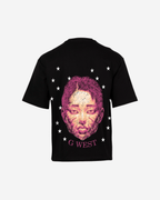 G West Mens Illuminated Soul Double Hit Premium Oversized Tee Front And Back Print G West