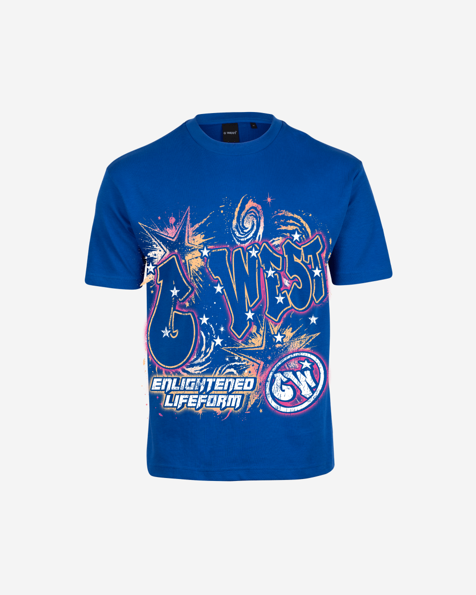 G West Mens Illuminated Soul Double Hit Premium Oversized Tee Front And Back Print G West