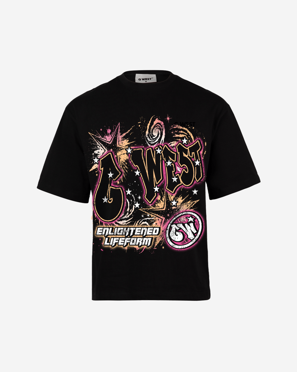 G West Mens Illuminated Soul Double Hit Premium Oversized Tee Front And Back Print G West