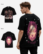 G West Mens Illuminated Soul Double Hit Premium Oversized Tee Front And Back Print G West