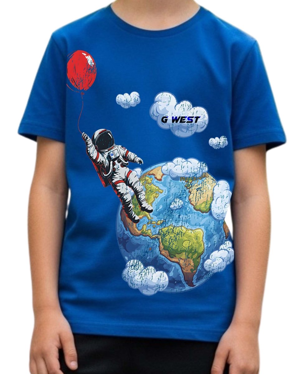 G West Kids Balloon Earth Royal T-Shirt Mens G West