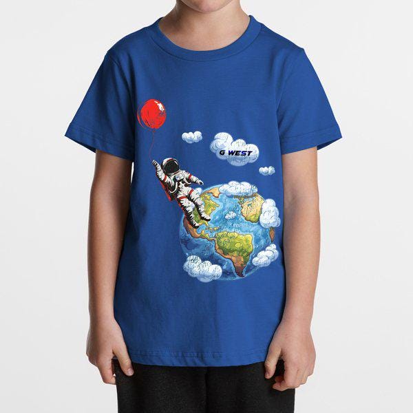 G West Kids Balloon Earth Royal T-Shirt Mens G West