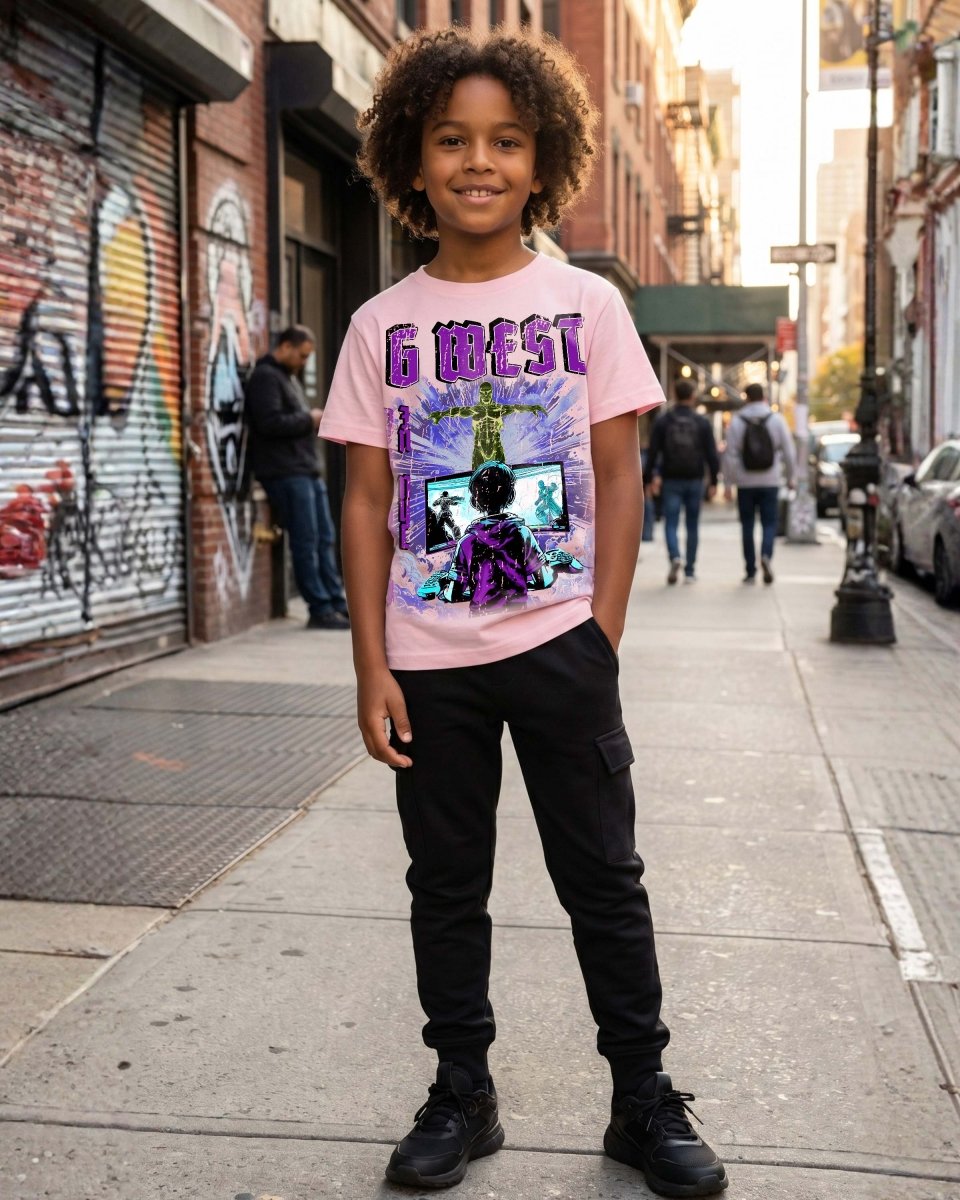 G West Kids Game Of G Purple T-Shirt Mens G West