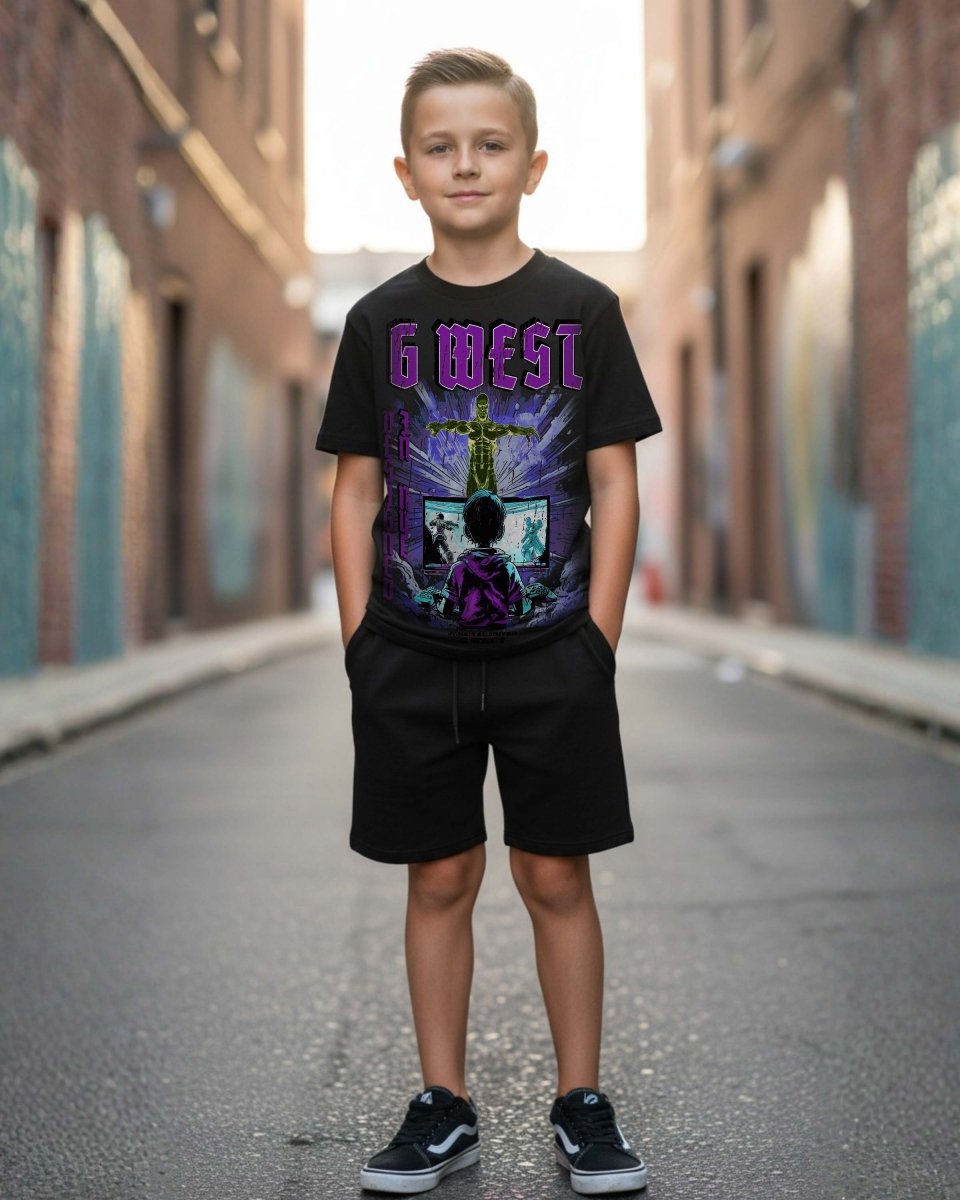 G West Kids Game Of G Purple T-Shirt Mens G West