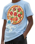 G West Kids Space Pizza Black Tee - Dtpbasty9067 G West