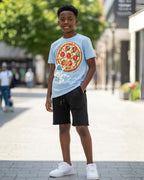 G West Kids Space Pizza Black Tee - Dtpbasty9067 G West