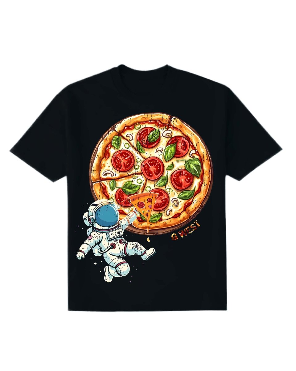 G West Kids Space Pizza Black Tee - Dtpbasty9067 G West