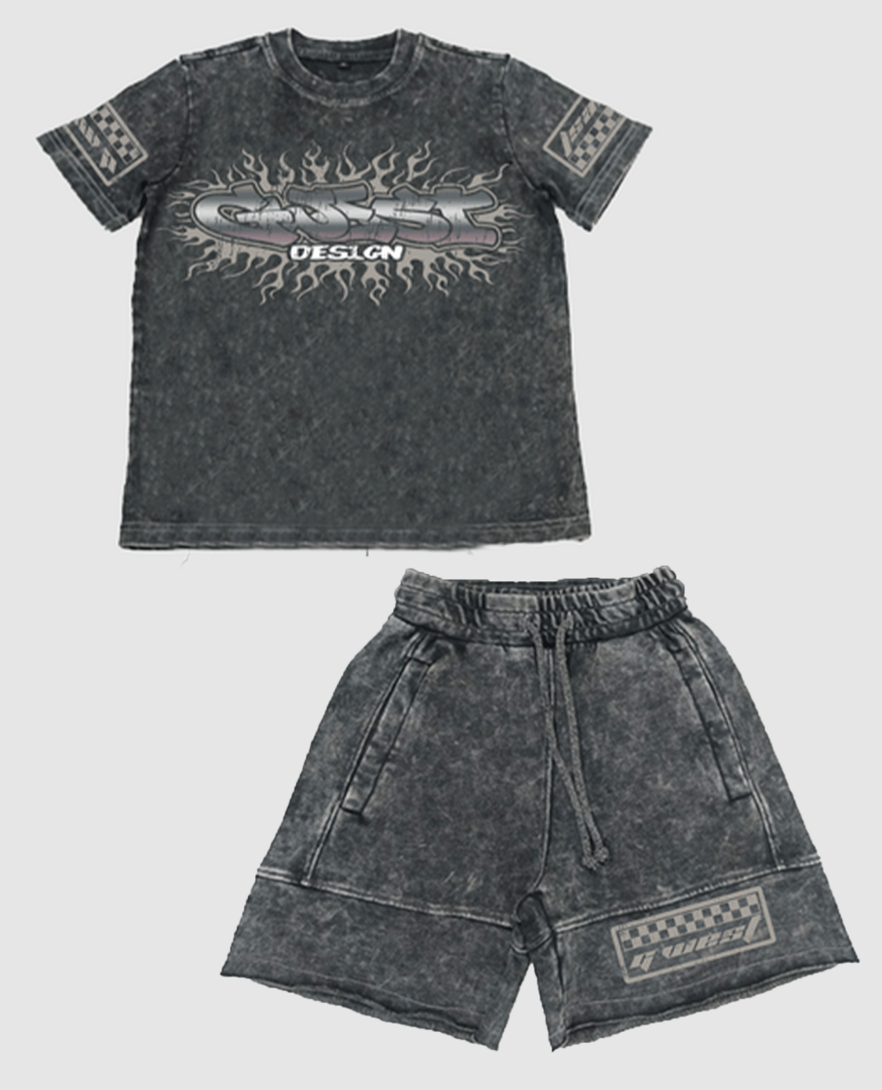 G WEST KIDS STARFLAMES TEE & SHORT G West