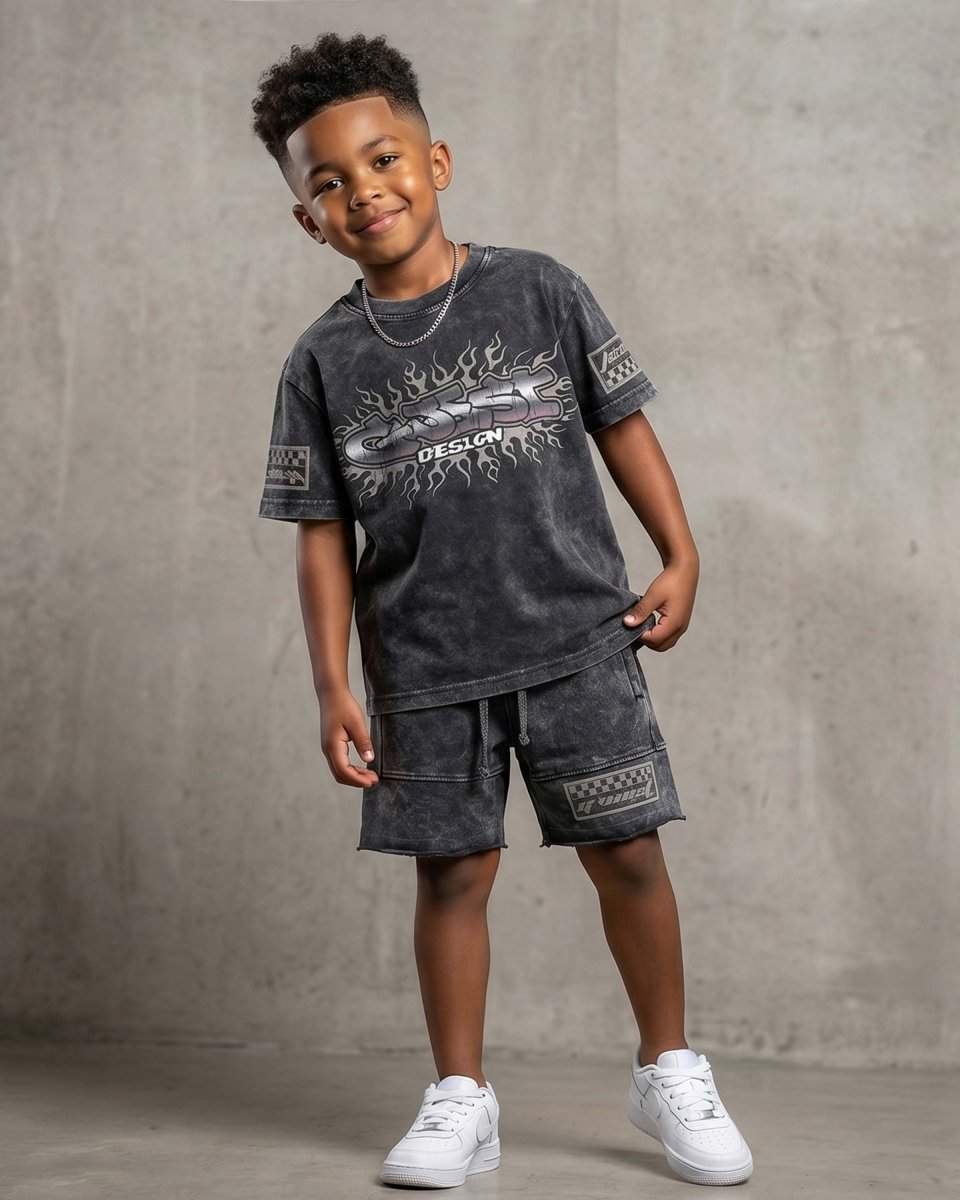 G WEST KIDS STARFLAMES TEE & SHORT G West