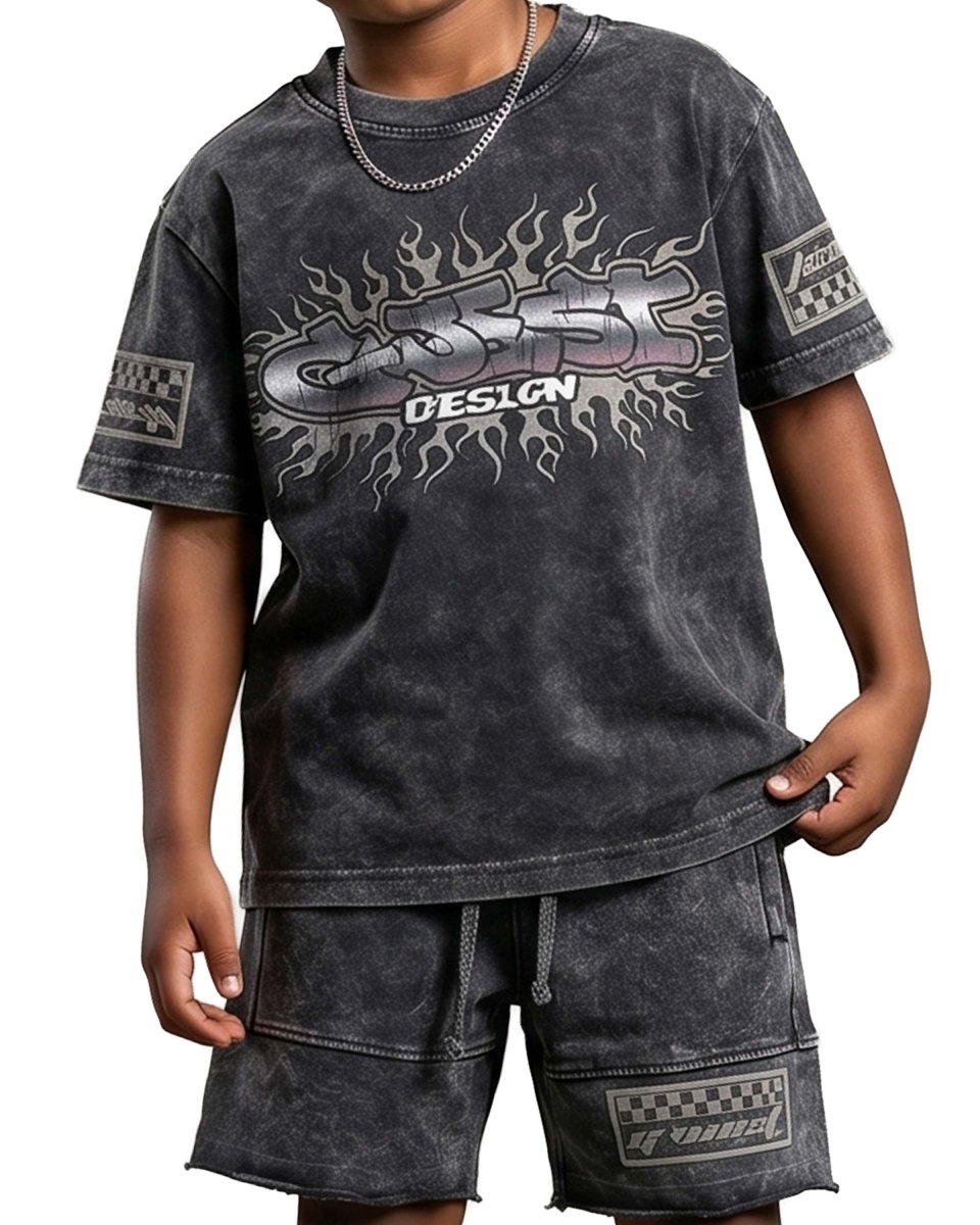 G WEST KIDS STARFLAMES TEE & SHORT G West