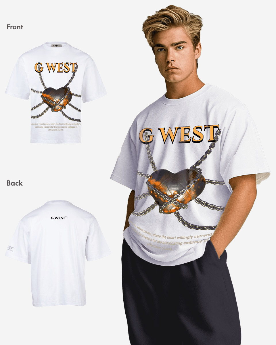 G WEST Locked in Love Oversized T-Shirt Mens G West