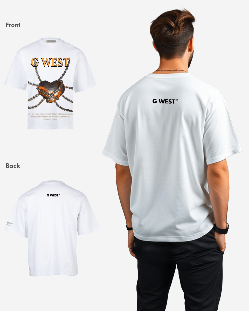 G WEST Locked in Love Oversized T-Shirt Mens G West