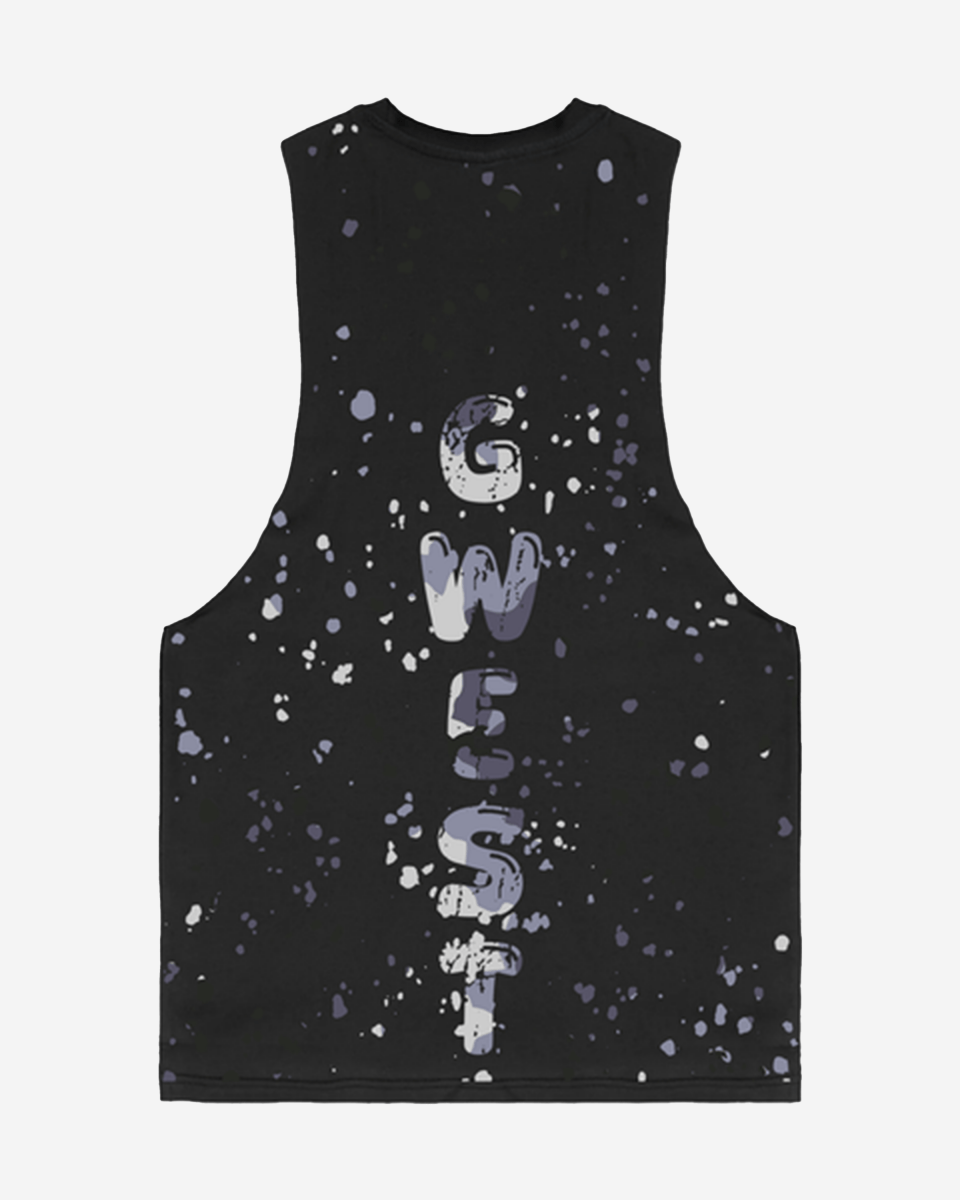 G  WEST LOGO ARMY GREY SPLATTRE BLACK TANKS G West