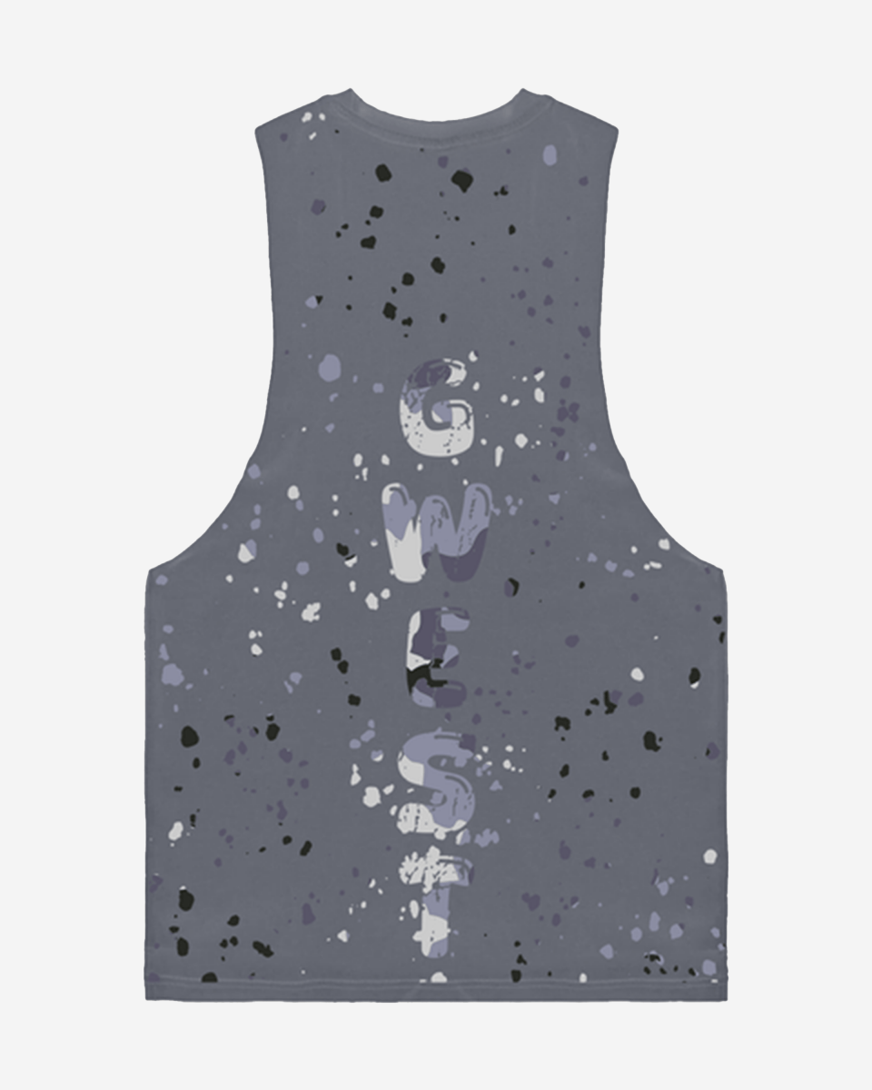 G  WEST LOGO ARMY GREY SPLATTRE GREY TANKS G West
