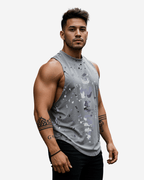 G  WEST LOGO ARMY GREY SPLATTRE GREY TANKS G West