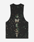 G  WEST LOGO ARMY SPLATTRE BLACK TANKS G West