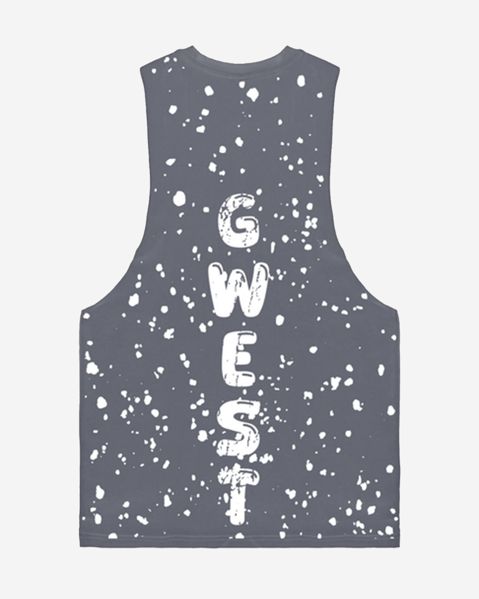 G  WEST LOGO MENS GREY TANKS G West