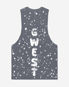 G  WEST LOGO MENS GREY TANKS G West