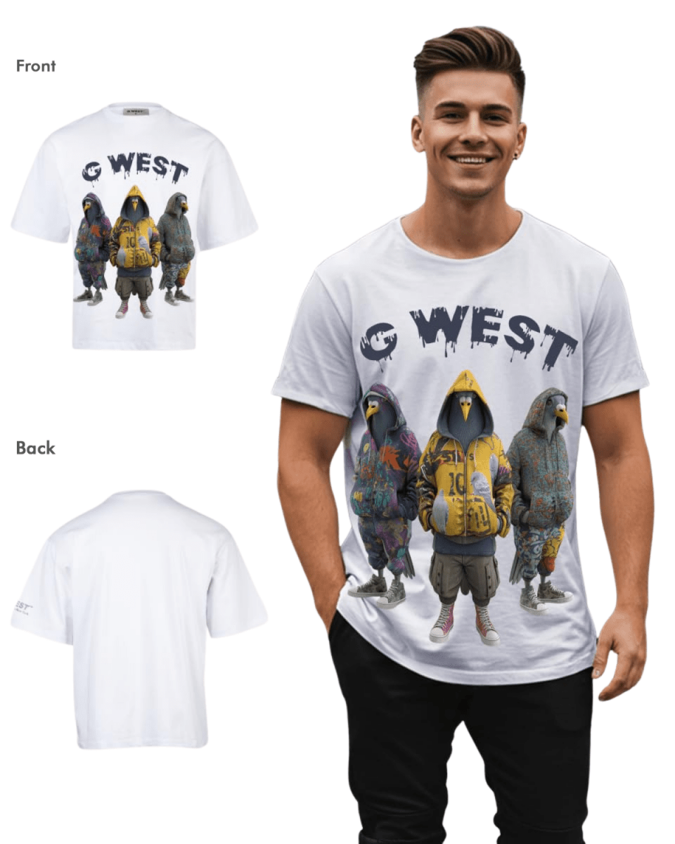 G West Mens 3 Peigion Oversized Tee G West