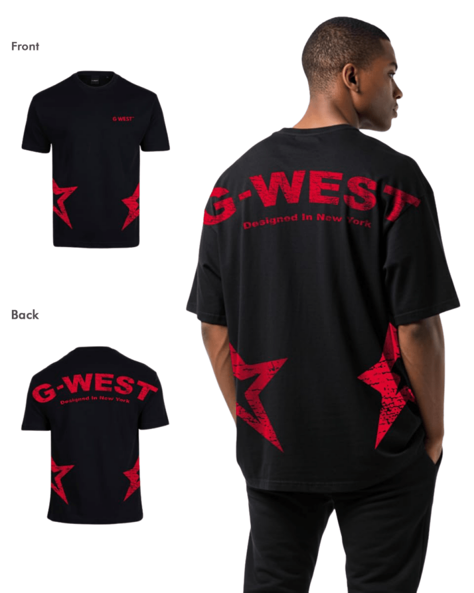 G West Mens Arch Logo Oversized Tee G West