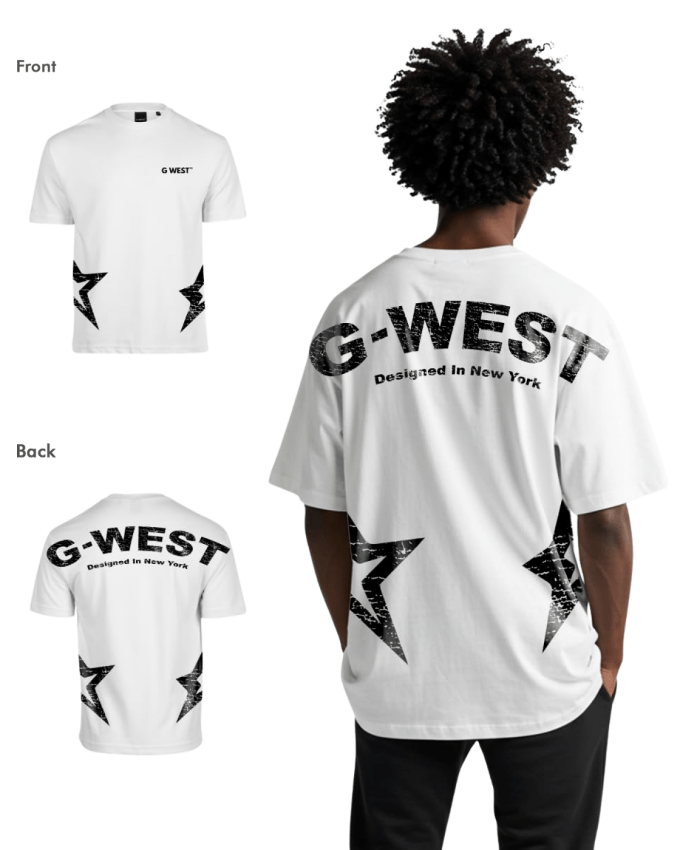 G West Mens Arch Logo Oversized Tee G West