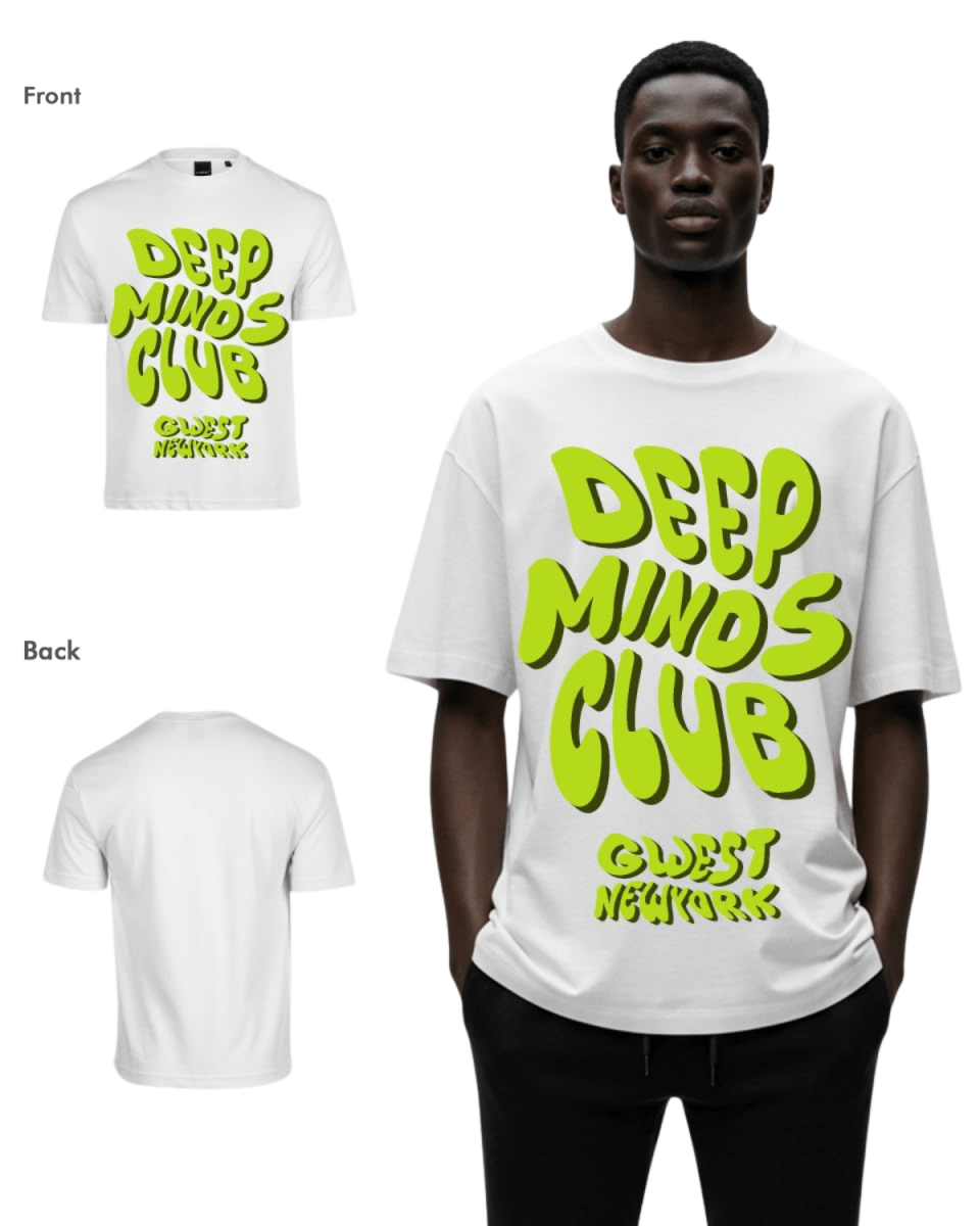 G West Mens Deep Minds Club Oversized Tee G West