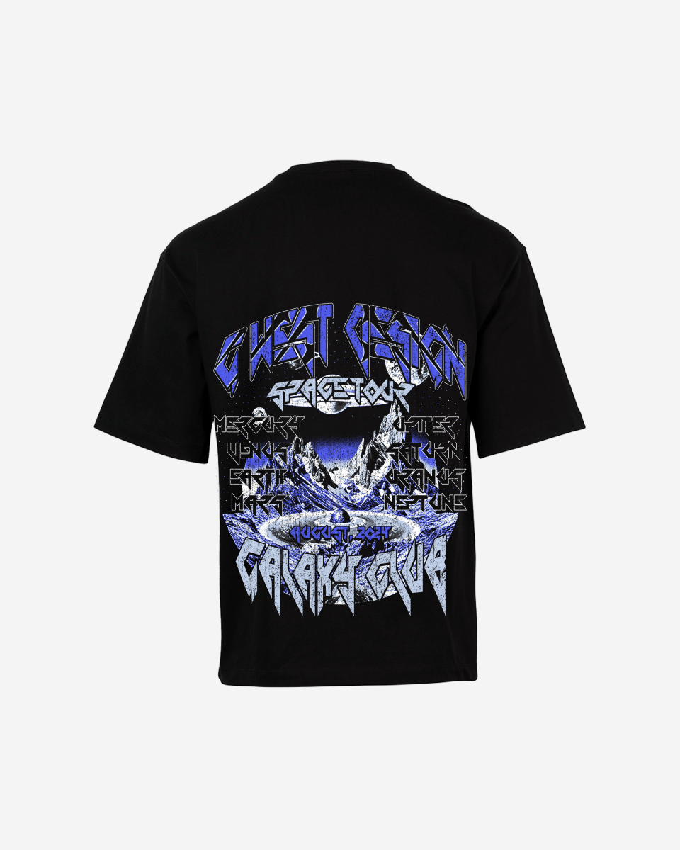 G West Mens  Galaxy Premium Oversized Tee Front And Back Print G West