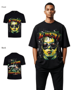 G West Mens Hold Steady Premium Oversized Tee Front And Back Print G West