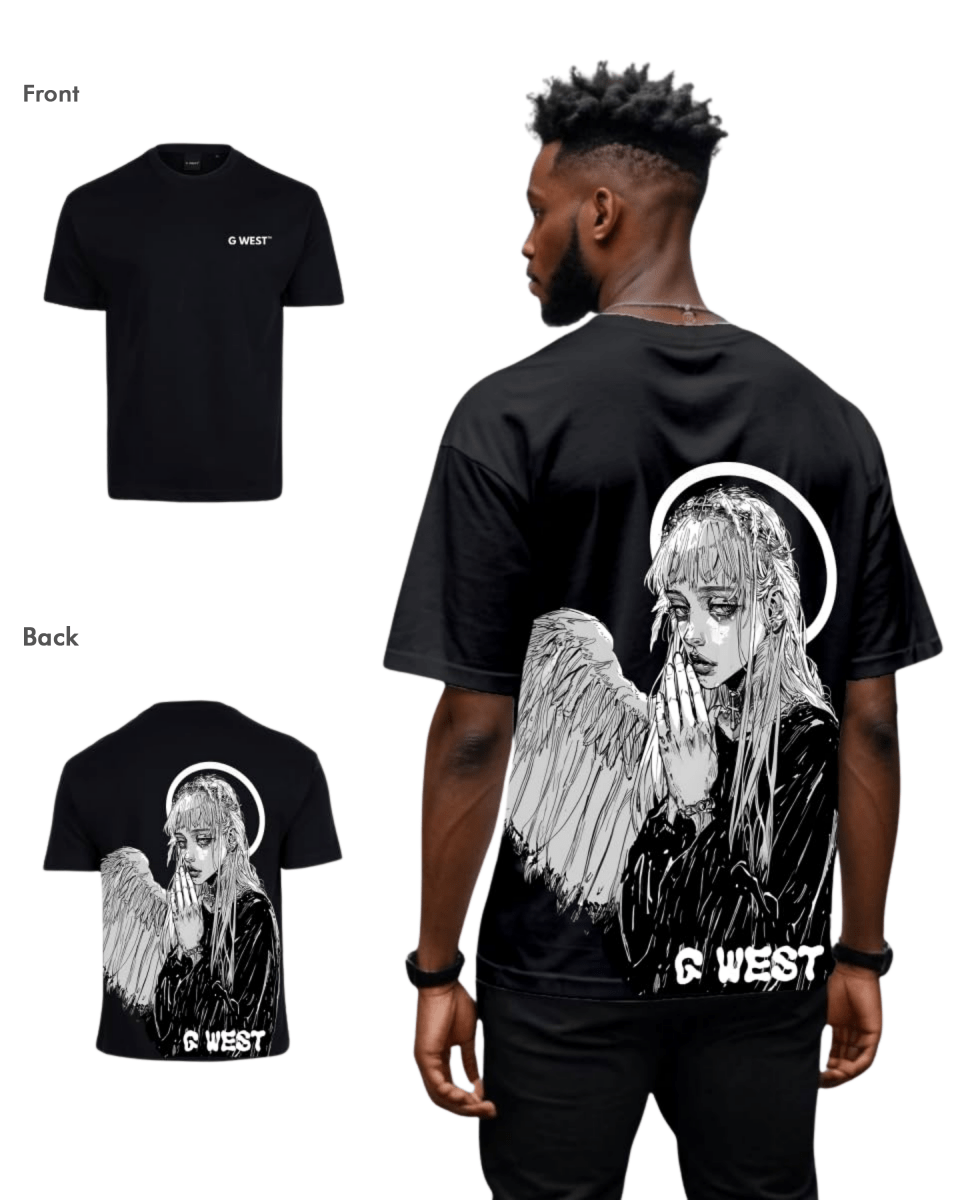 G West Mens Oversized Angel Girl Tee G West