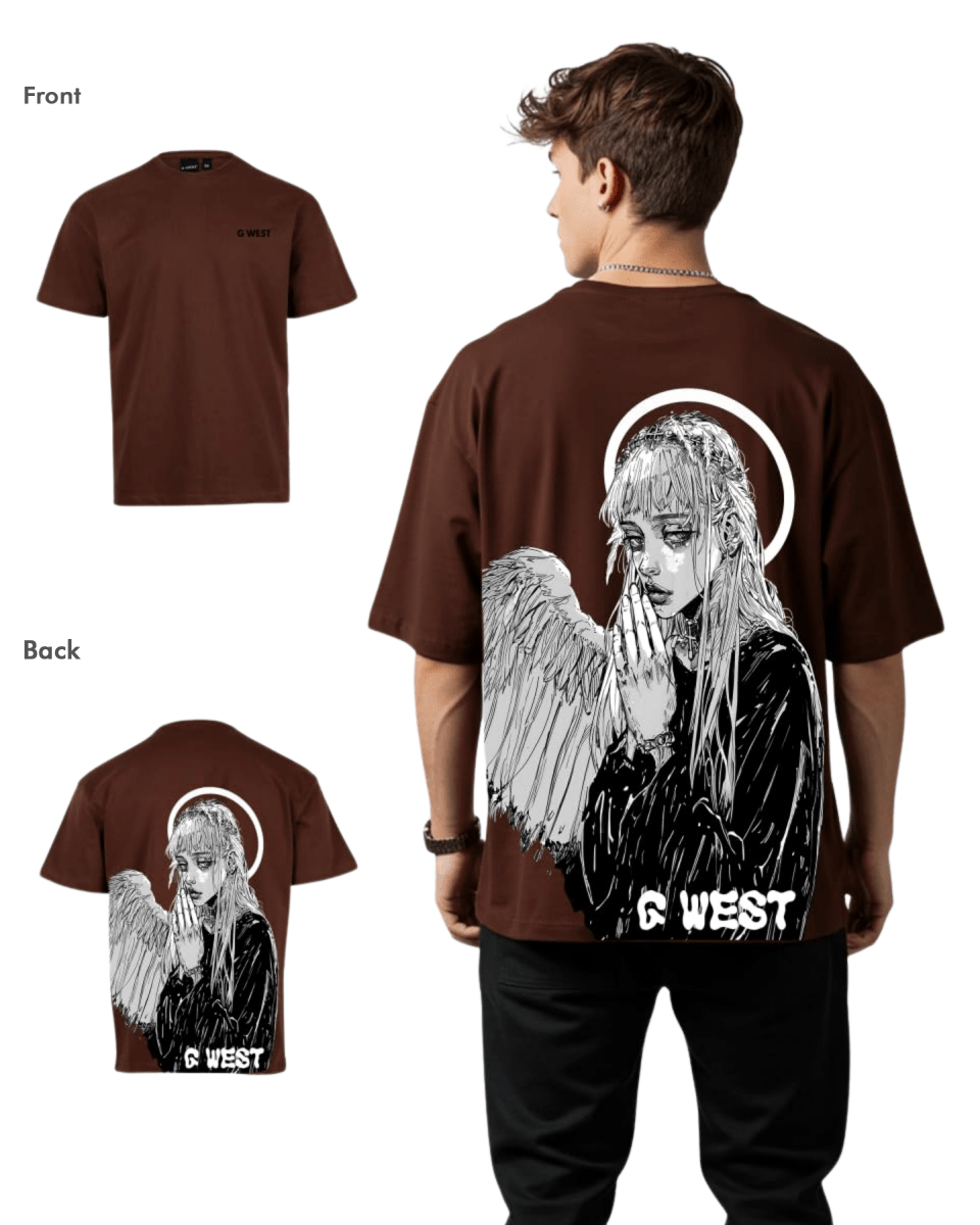 G West Mens Oversized Angel Girl Tee G West