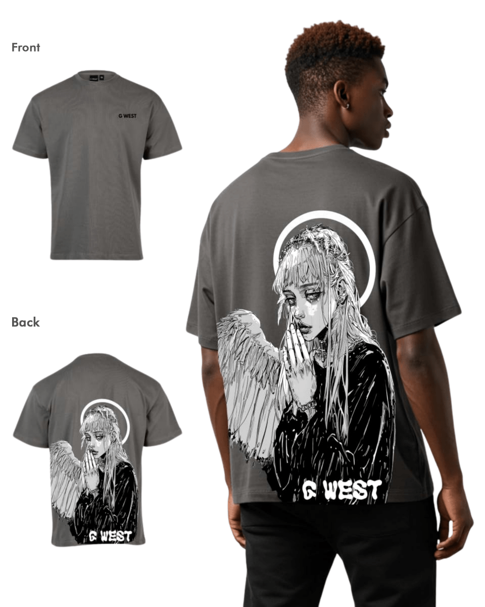 G West Mens Oversized Angel Girl Tee G West