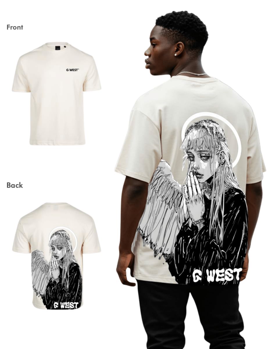 G West Mens Oversized Angel Girl Tee G West