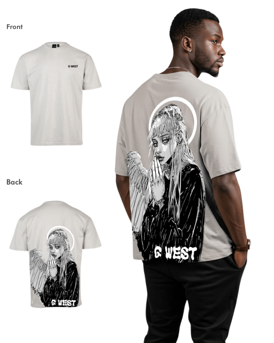 G West Mens Oversized Angel Girl Tee G West