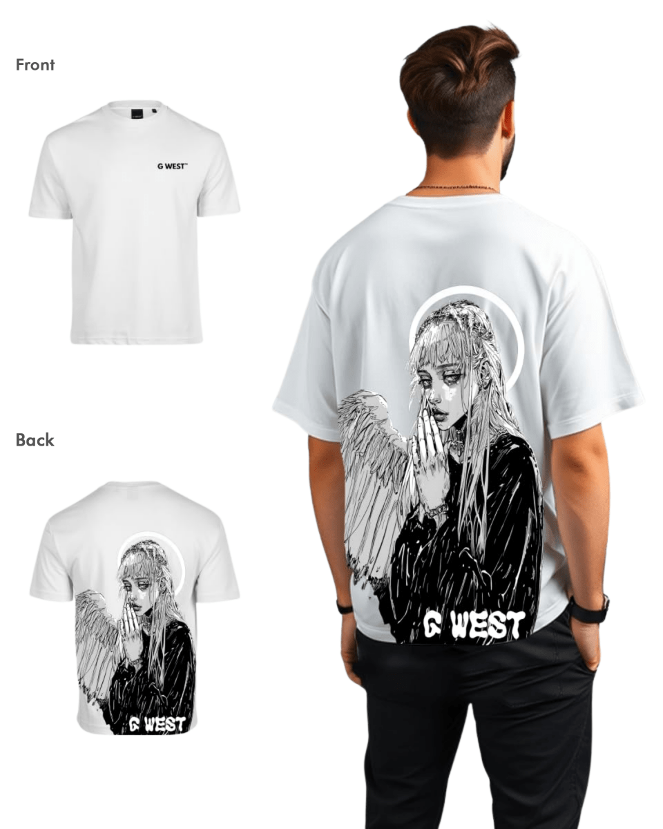 G West Mens Oversized Angel Girl Tee G West