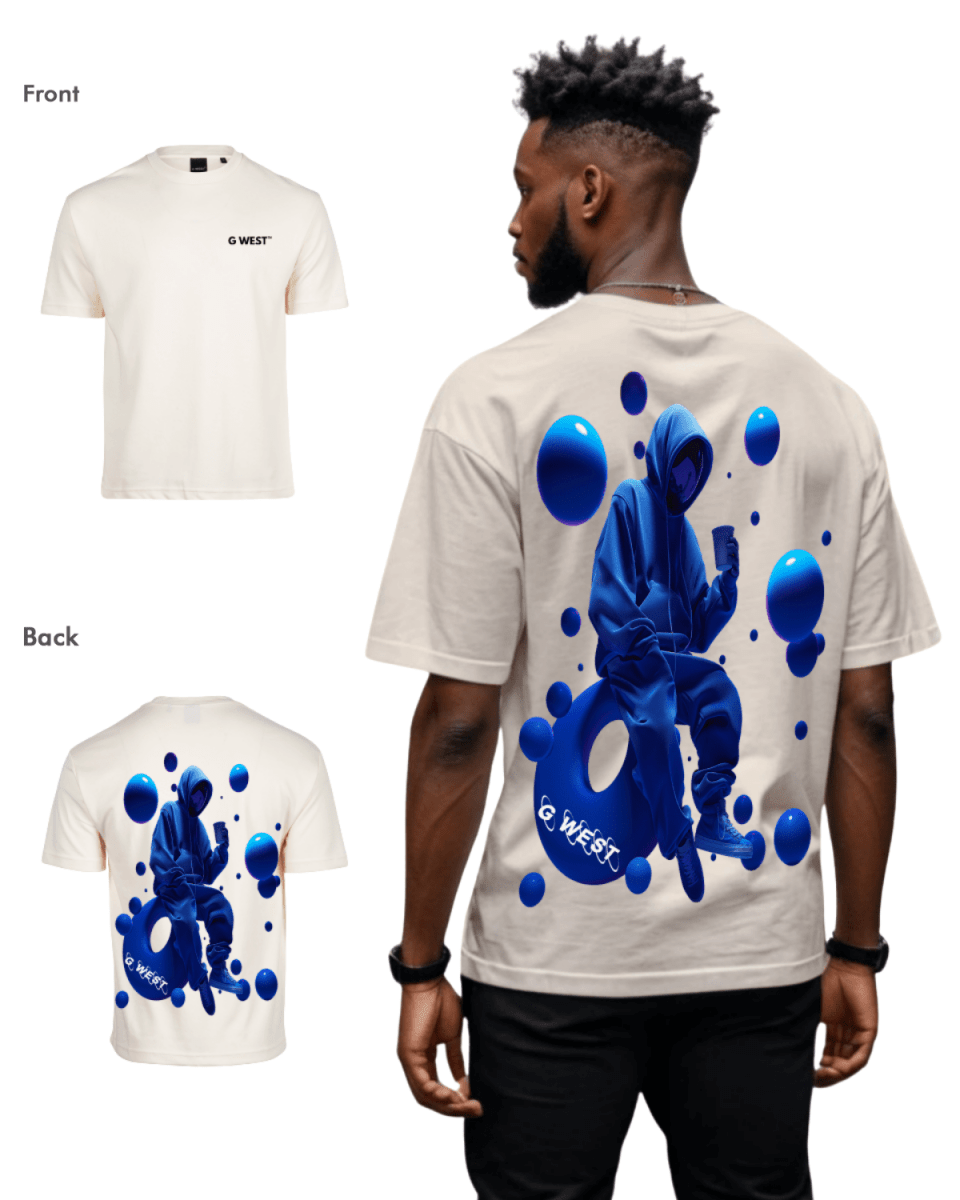 G West Mens Oversized Blue Man Tee G West