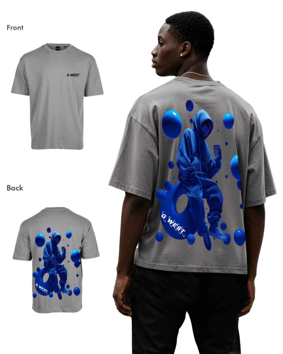 G West Mens Oversized Blue Man Tee G West