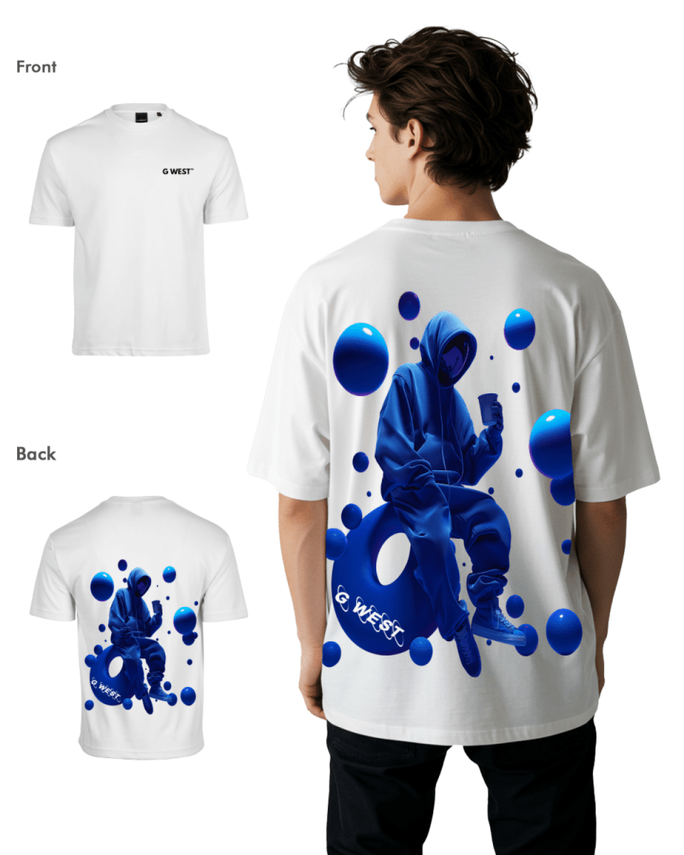 G West Mens Oversized Blue Man Tee G West