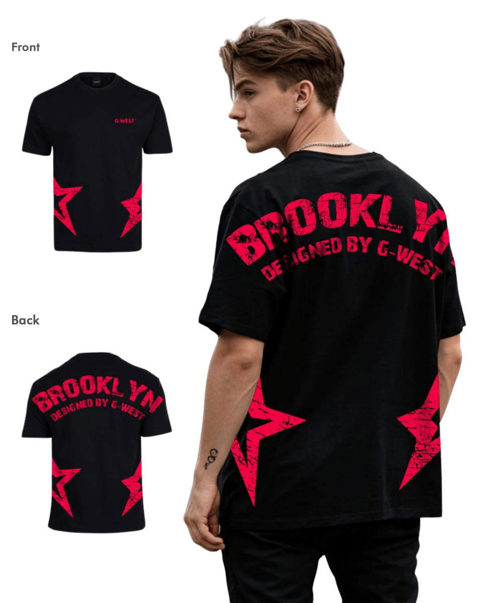 G West Mens Oversized Brooklyn Arch Logo Tee G West