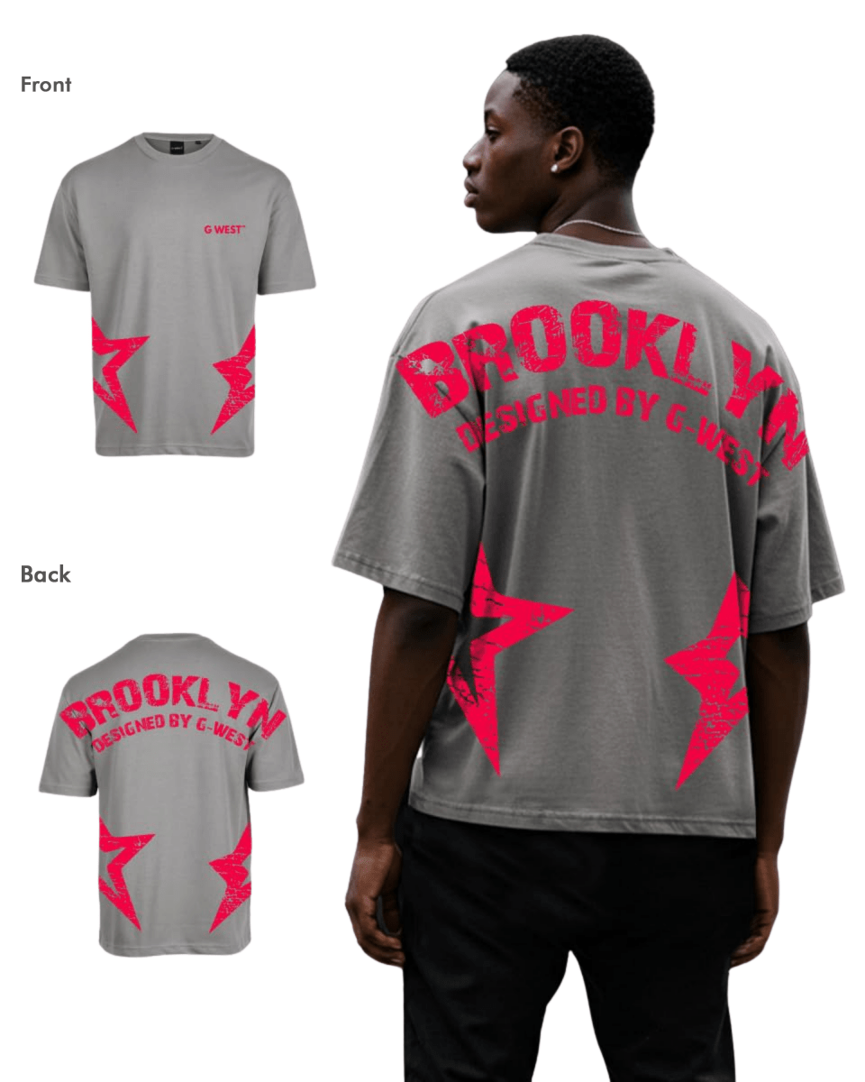 G West Mens Oversized Brooklyn Arch Logo Tee G West