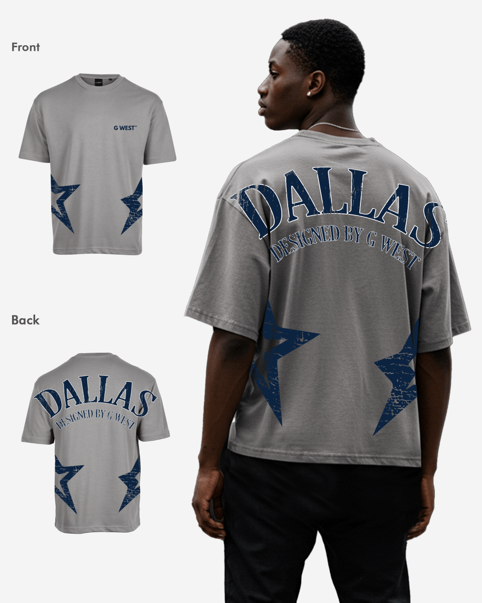 G West Mens Oversized Dallas Logo Tee G West