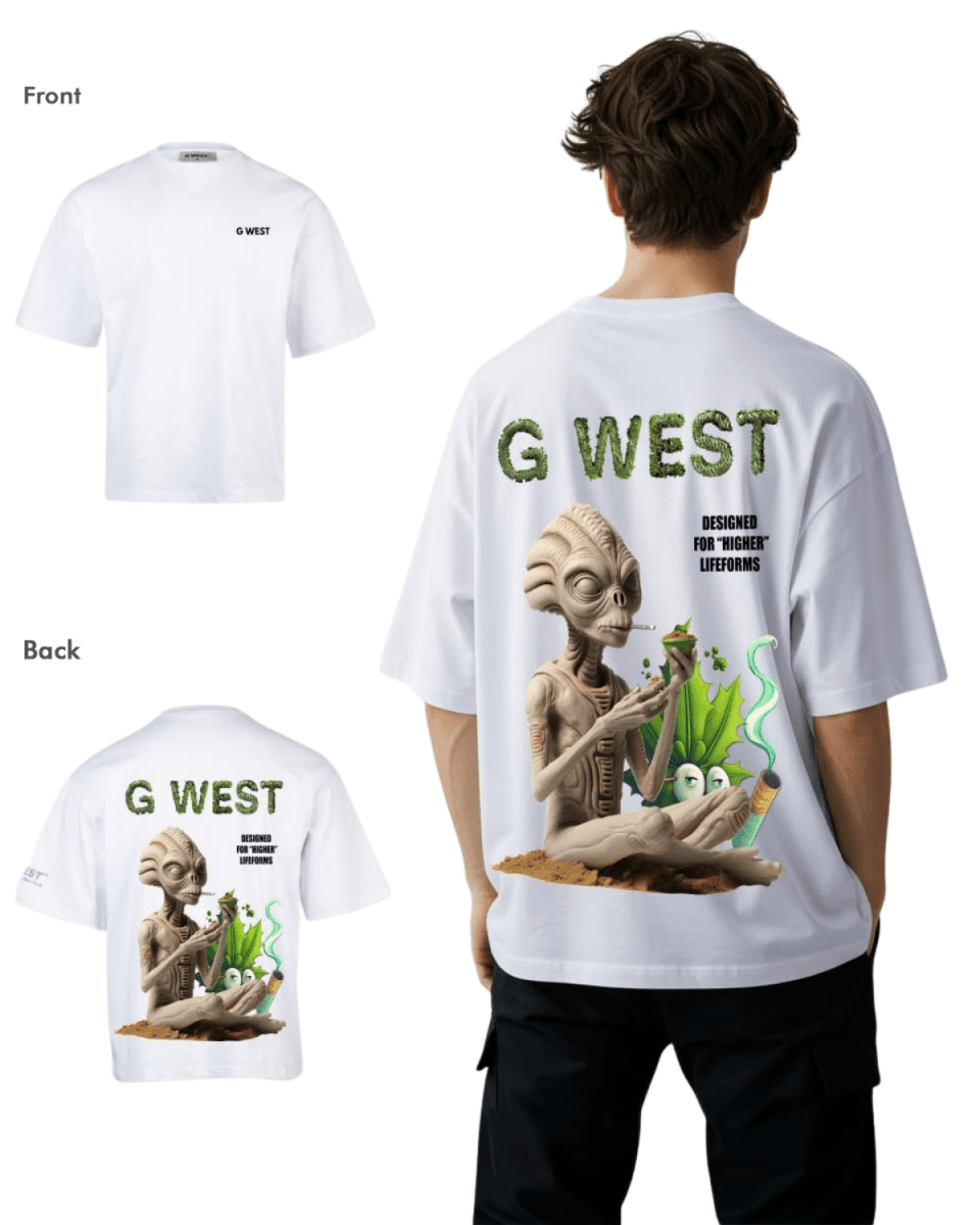 G West Mens Oversized Designed For Higher Lifeforms Tee G West