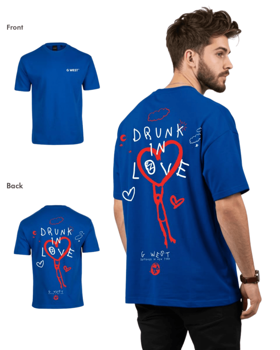 G West Mens Oversized Drunk In Love Tee G West