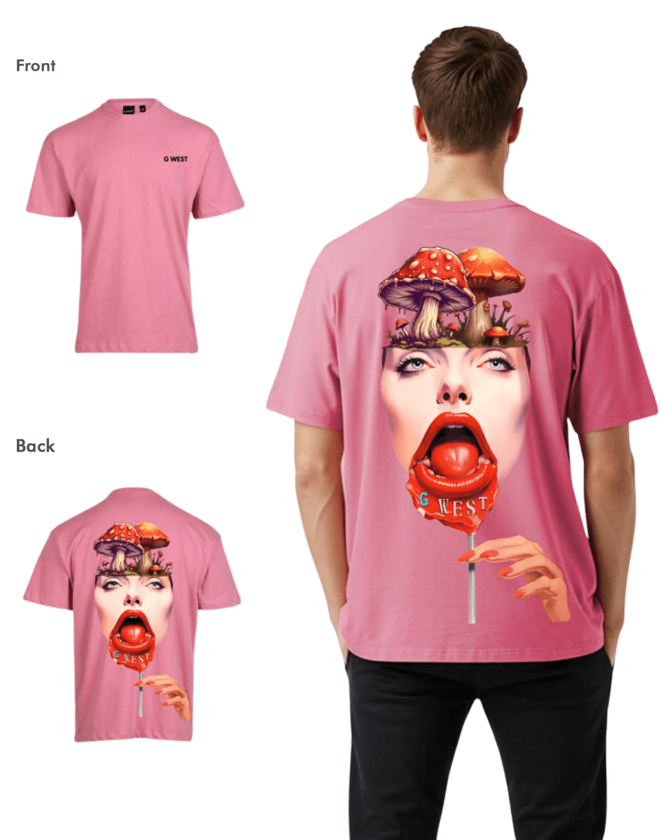 G West Mens Oversized Lollipop Mushroom Oversized Tee G West
