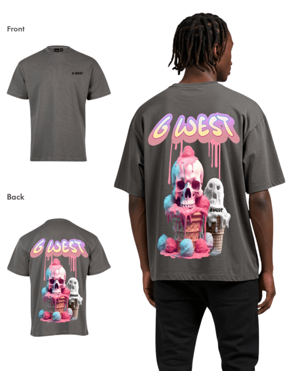 G West Mens Oversized Melting Ice Cream Tee G West