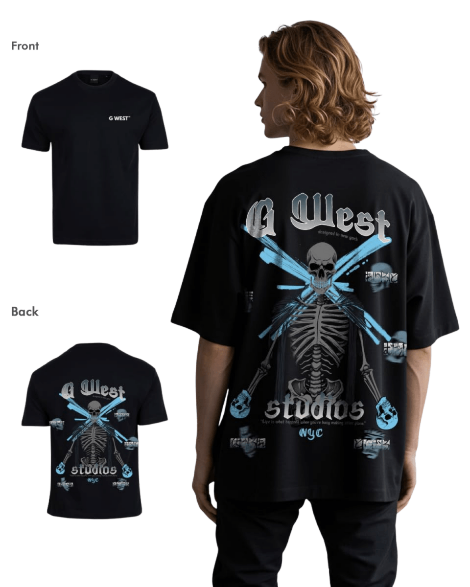 G West Mens Oversized Skull Tee G West