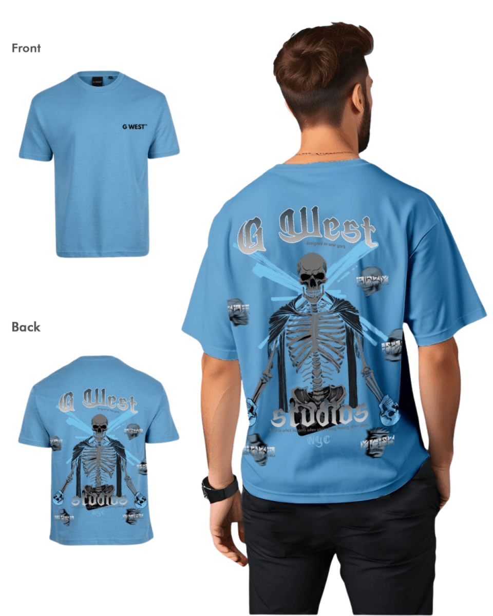G West Mens Oversized Skull Tee G West