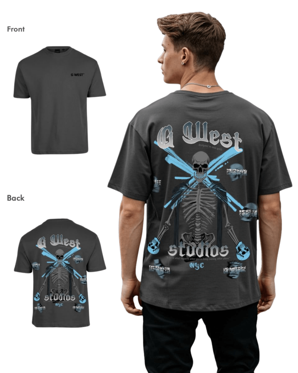 G West Mens Oversized Skull Tee G West