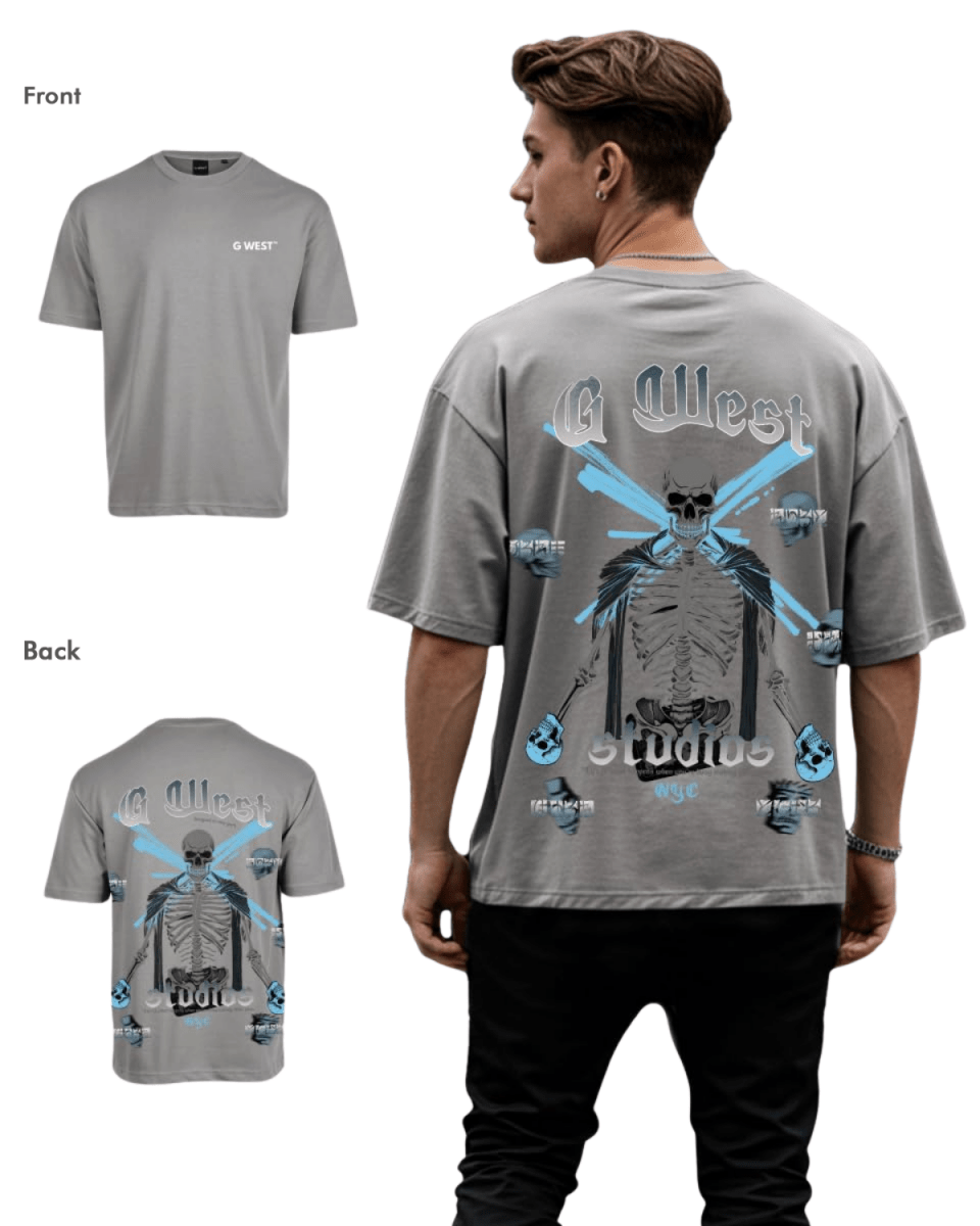G West Mens Oversized Skull Tee G West