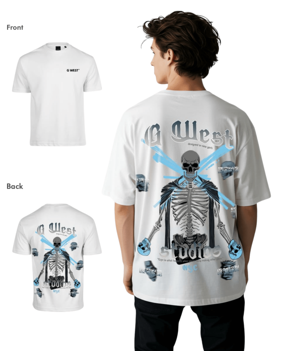 G West Mens Oversized Skull Tee G West