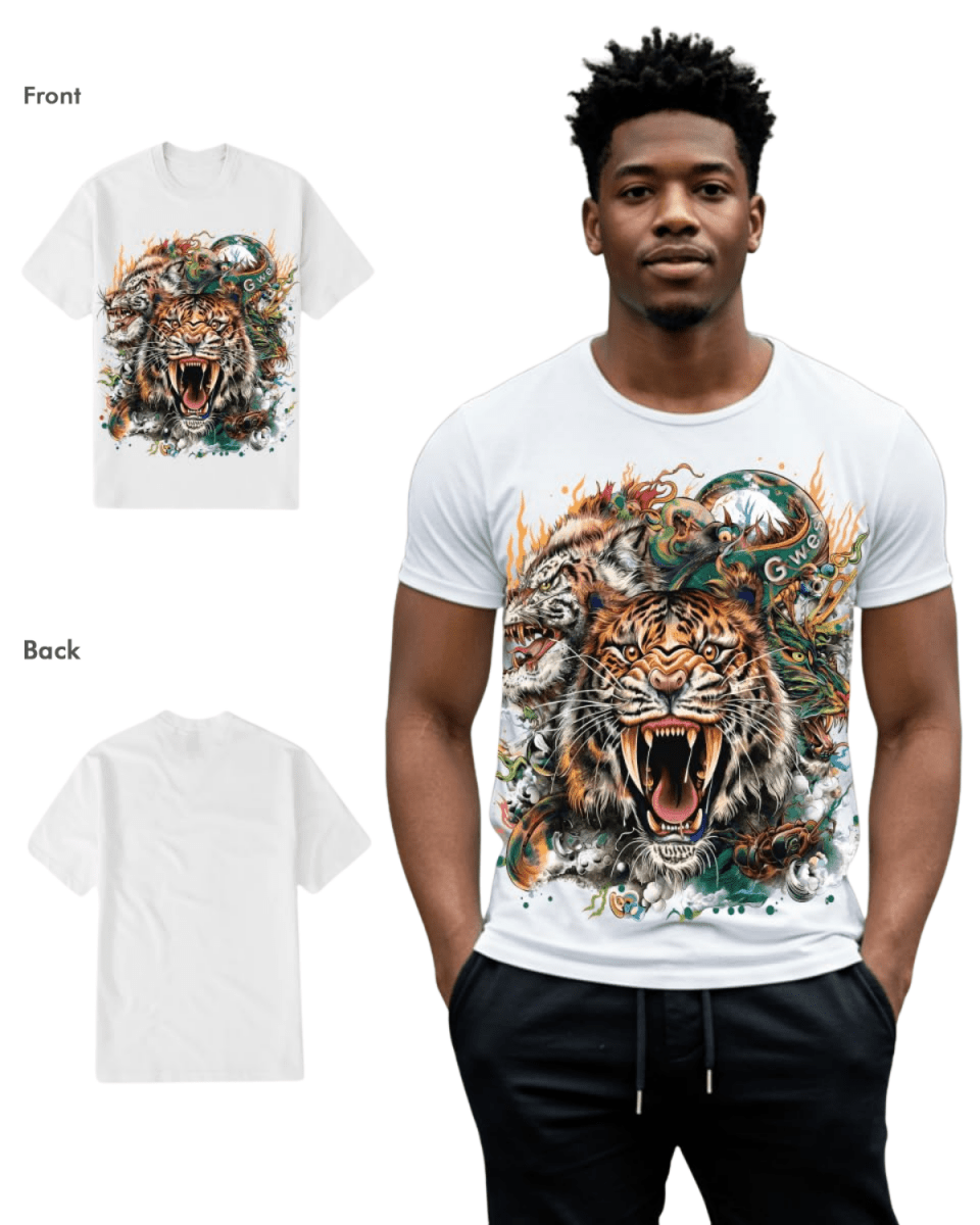 G West Mens Tiger Dragon Tee G West